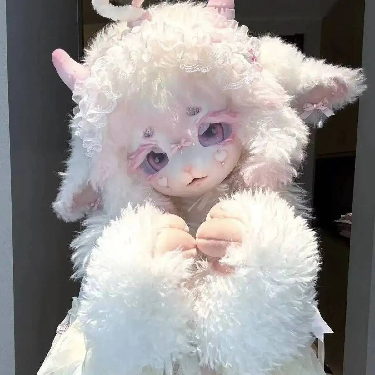Anime Cosplay Lolita - Topeng Kemono Domba Lucu Buatan Tangan,