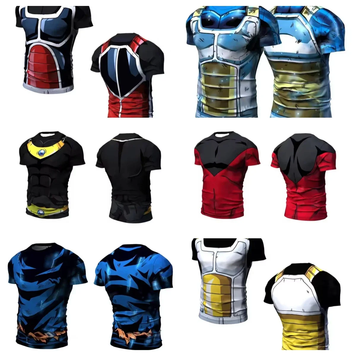 Dragon Ball Saiyan Armor - Kaos oblong lengan pendek model longgar