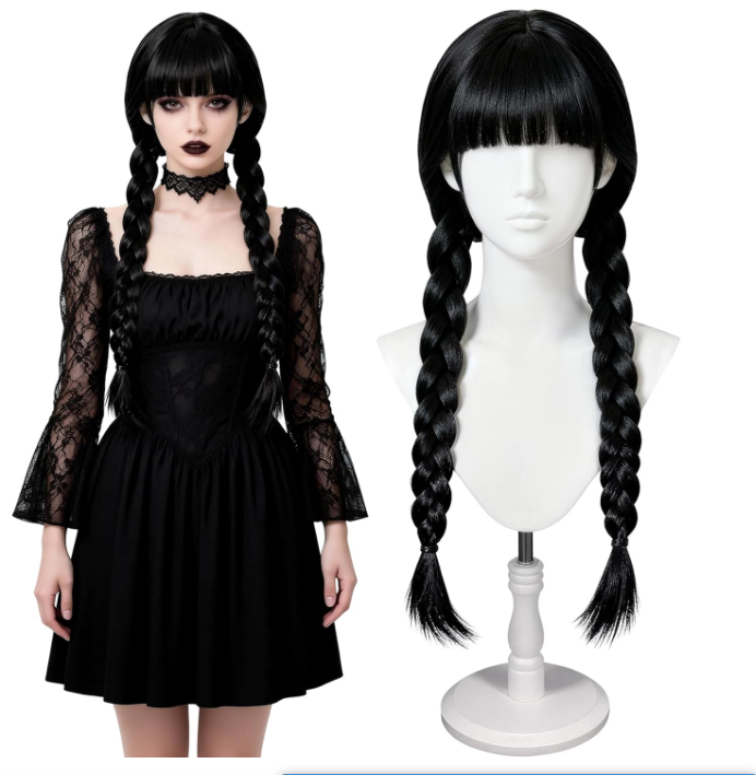 Anime Cosplay Long Black Hair - Wig Cosplay Gotik Panjang Rambut Sintetis