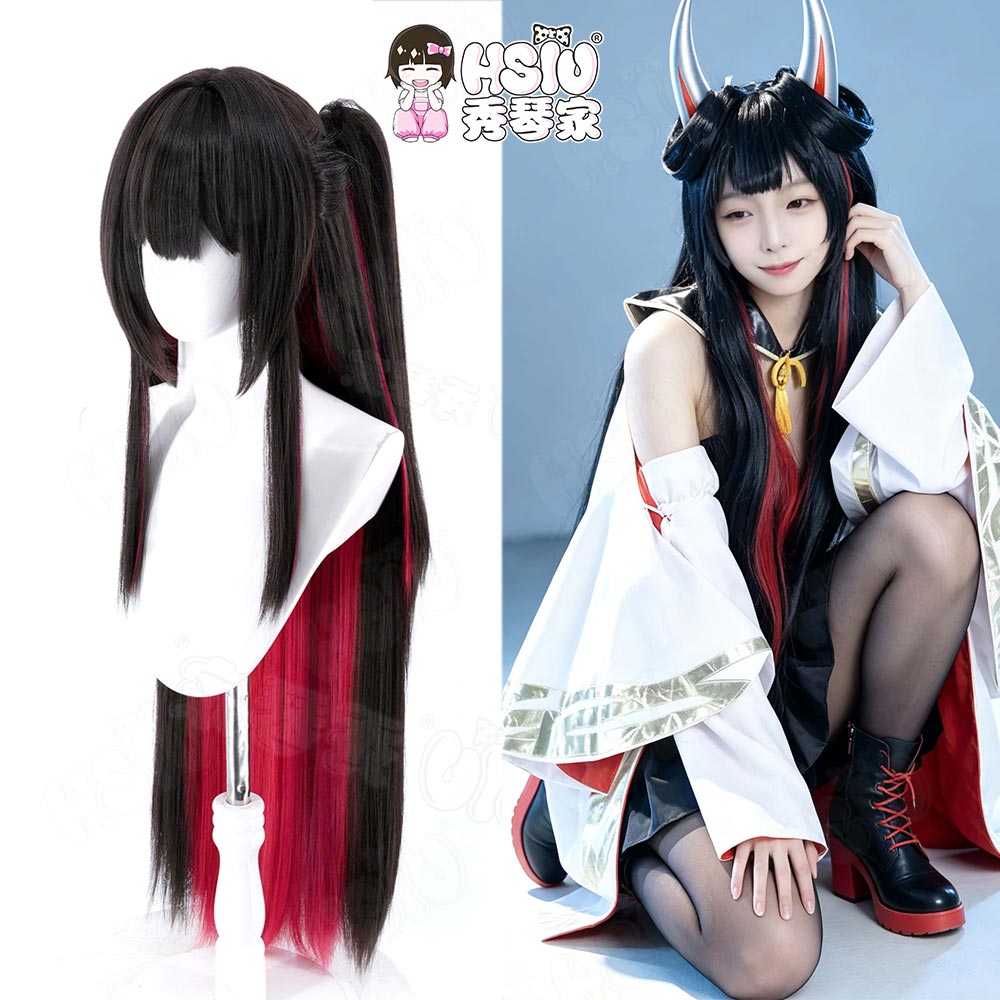 Anime Cosplay Long Black Hair - Wig Cosplay HSIU Game Azur Lane