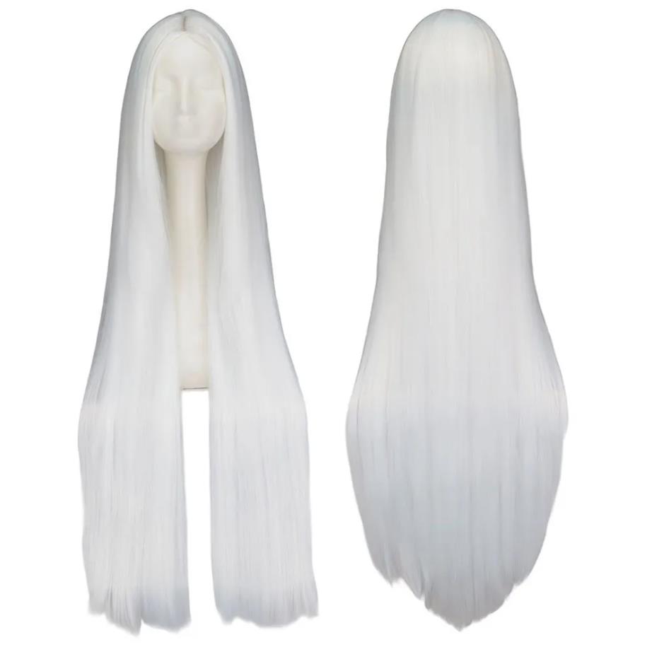 Anime Cosplay Long Black Hair - Wig panjang hitam putih 100CM/40 inci