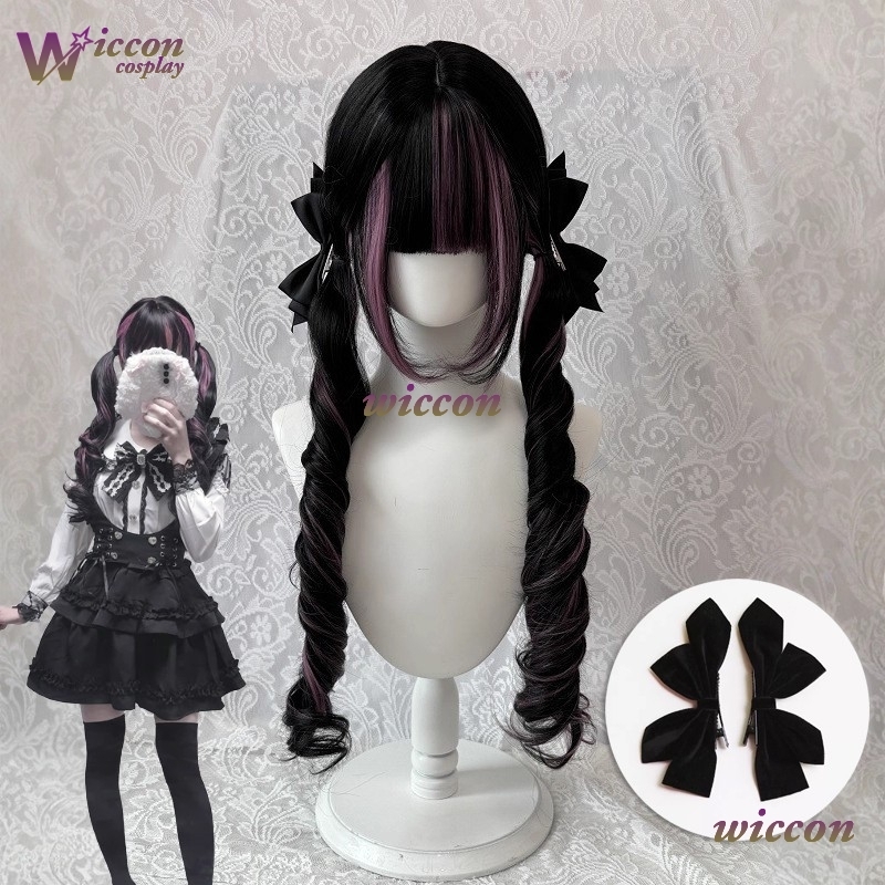 Anime Cosplay Long Black Hair - Komik ‌ Wig Hitam dengan Wig