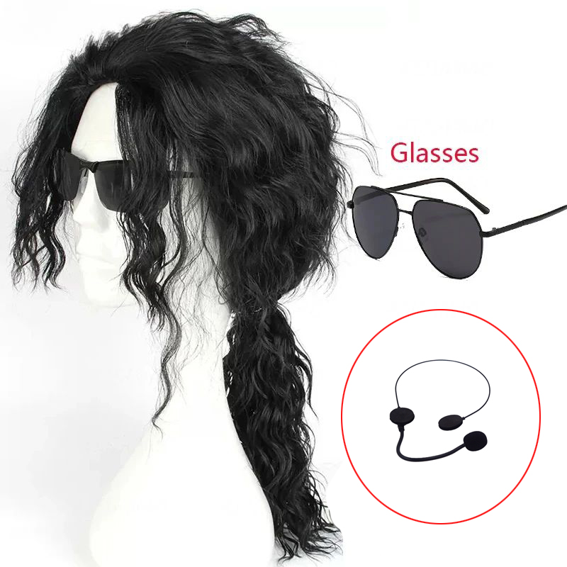 Wig Hitam Cosplay MJ Michael J - Anime Cosplay Long Black Hair ulasan dan harga