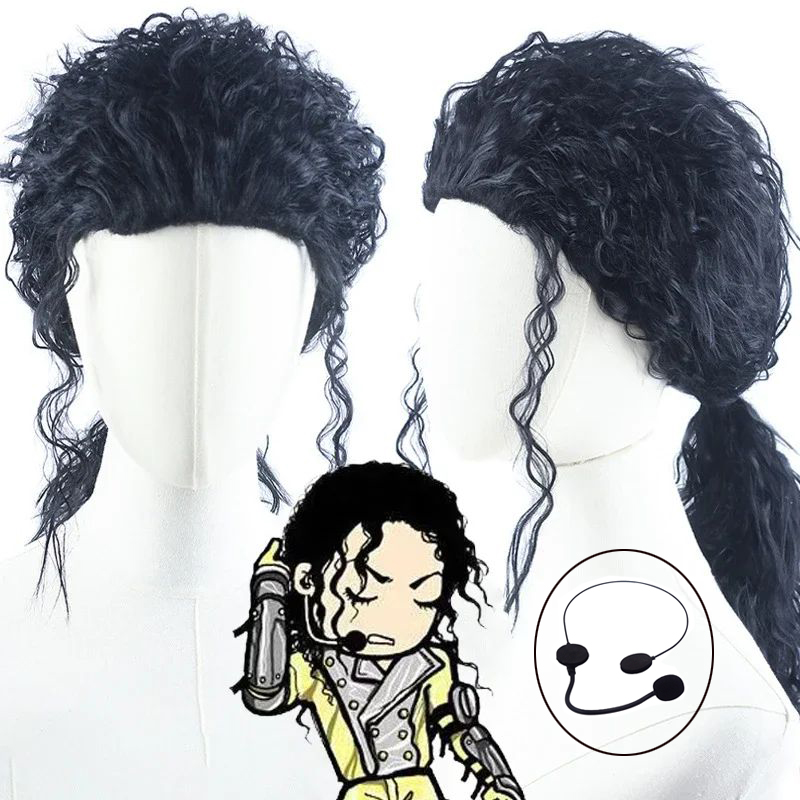 Wig Hitam Cosplay MJ Michael J - Anime Cosplay Long Black Hair ulasan dan harga