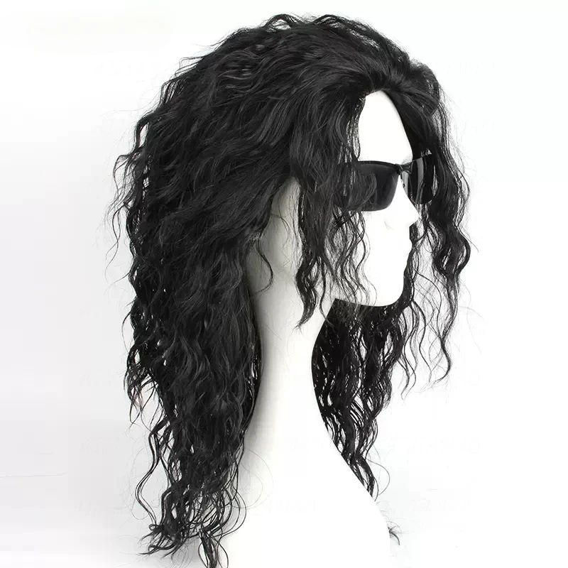 Wig Hitam Cosplay MJ Michael J - Anime Cosplay Long Black Hair ulasan dan harga