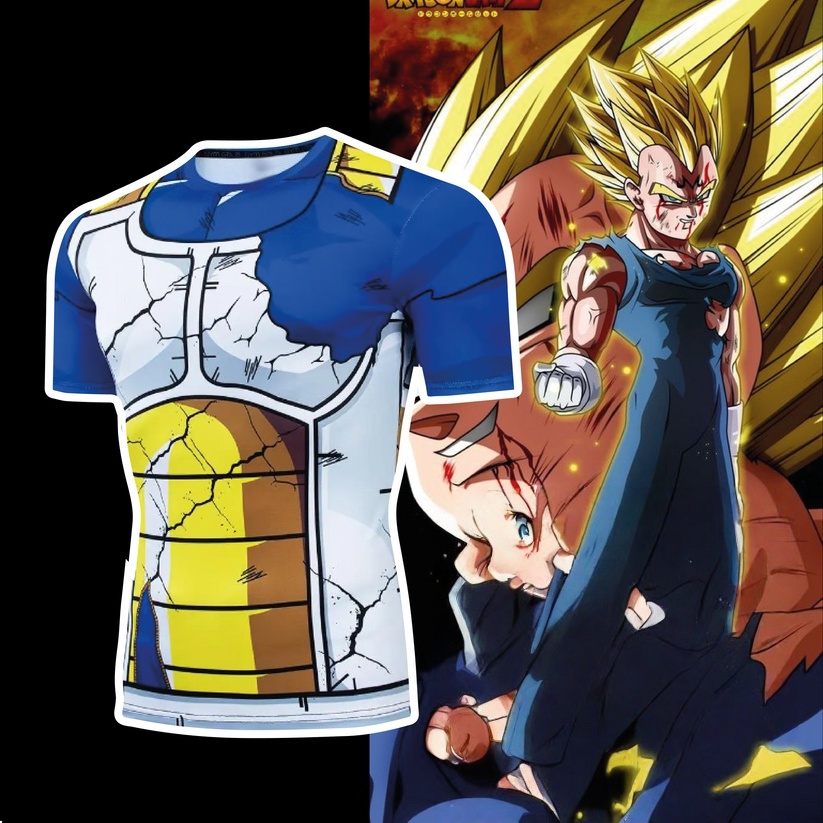 Kaos 3D Print Bernapas Model K - Dragon Ball Saiyan Armor ulasan dan harga