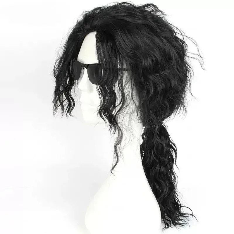Wig Hitam Cosplay MJ Michael J - Anime Cosplay Long Black Hair ulasan dan harga