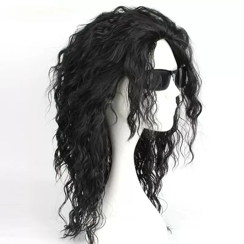 Wig Hitam Cosplay MJ Michael J - Anime Cosplay Long Black Hair ulasan dan harga