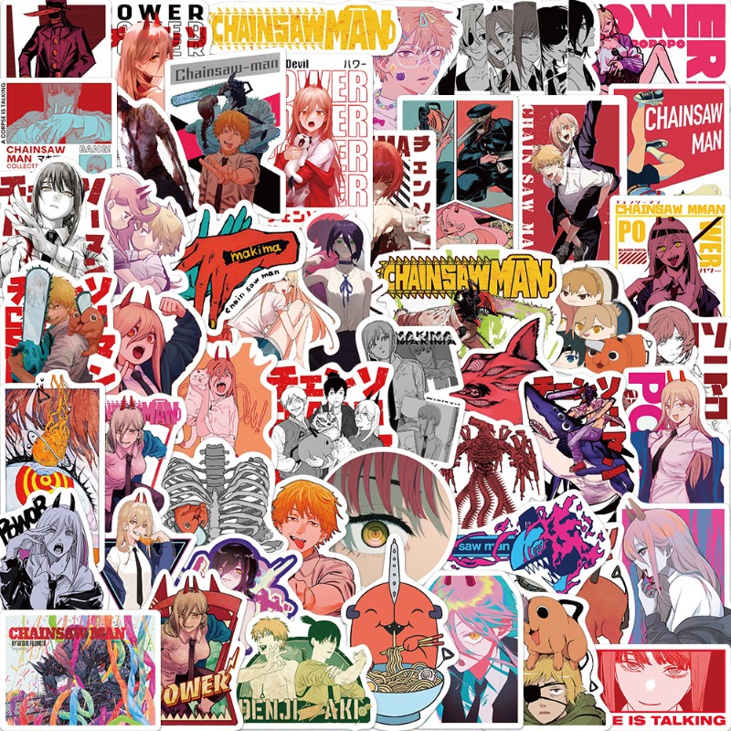 50pcs Stiker Anime Chainsaw Ma - Chainsaw Man Cosplay ulasan dan harga