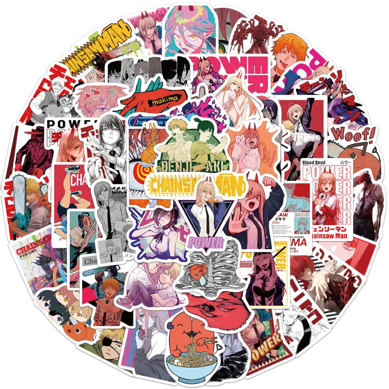 50pcs Stiker Anime Chainsaw Ma - Chainsaw Man Cosplay ulasan dan harga