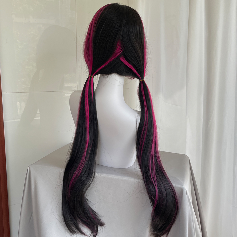 Wig Cosplay Draculaura Kualita - Anime Cosplay Long Black Hair ulasan dan harga