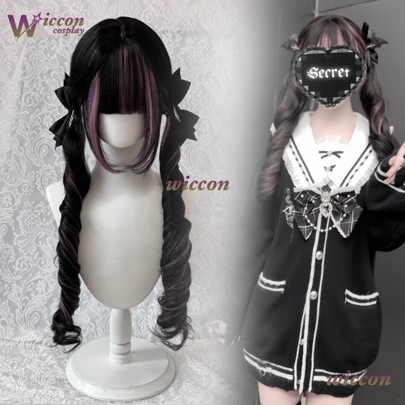 Komik ‌ Wig Hitam dengan Wig C - Anime Cosplay Long Black Hair ulasan dan harga